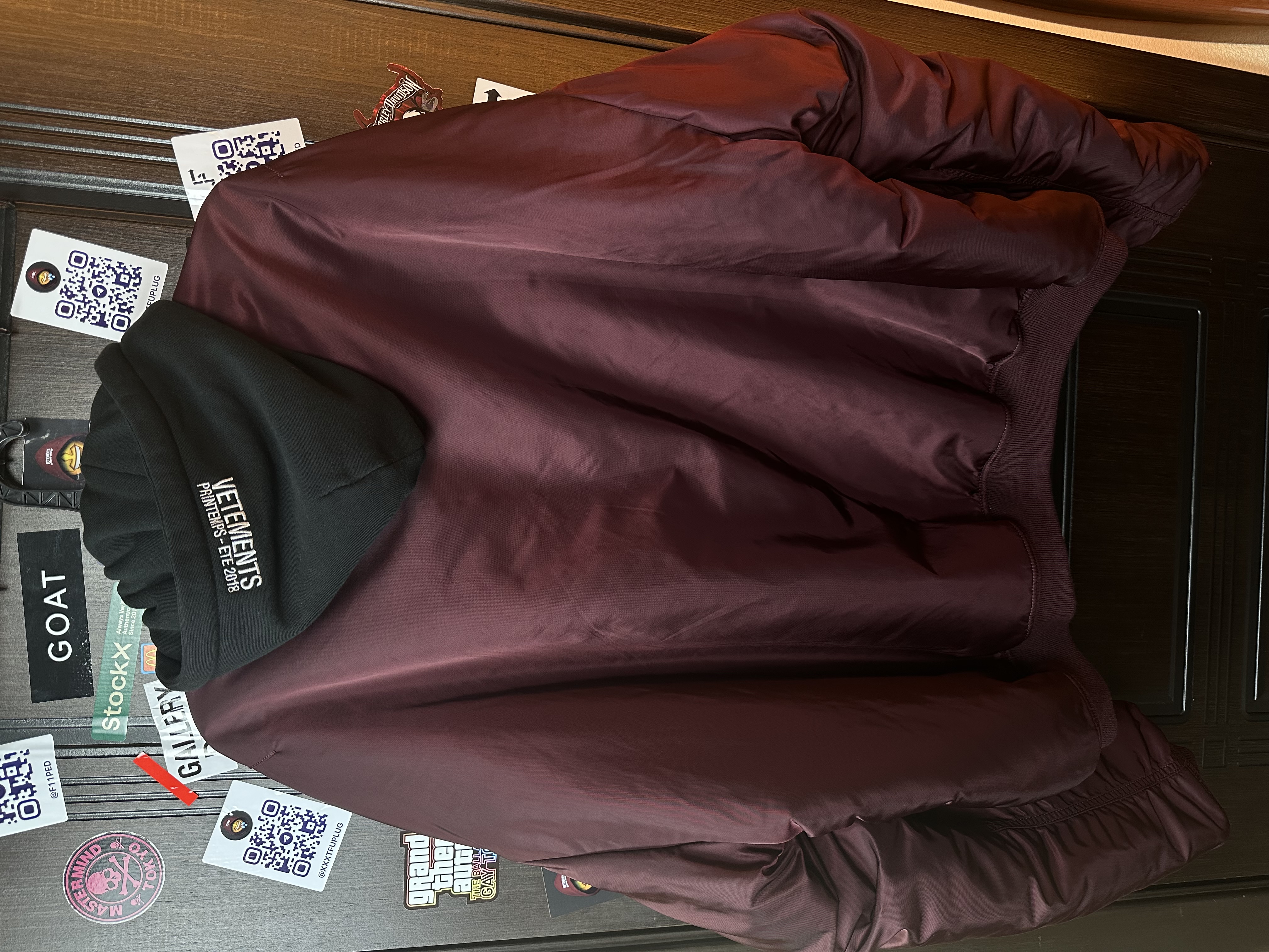 Vetements Burgundy Bomber Emoji XS