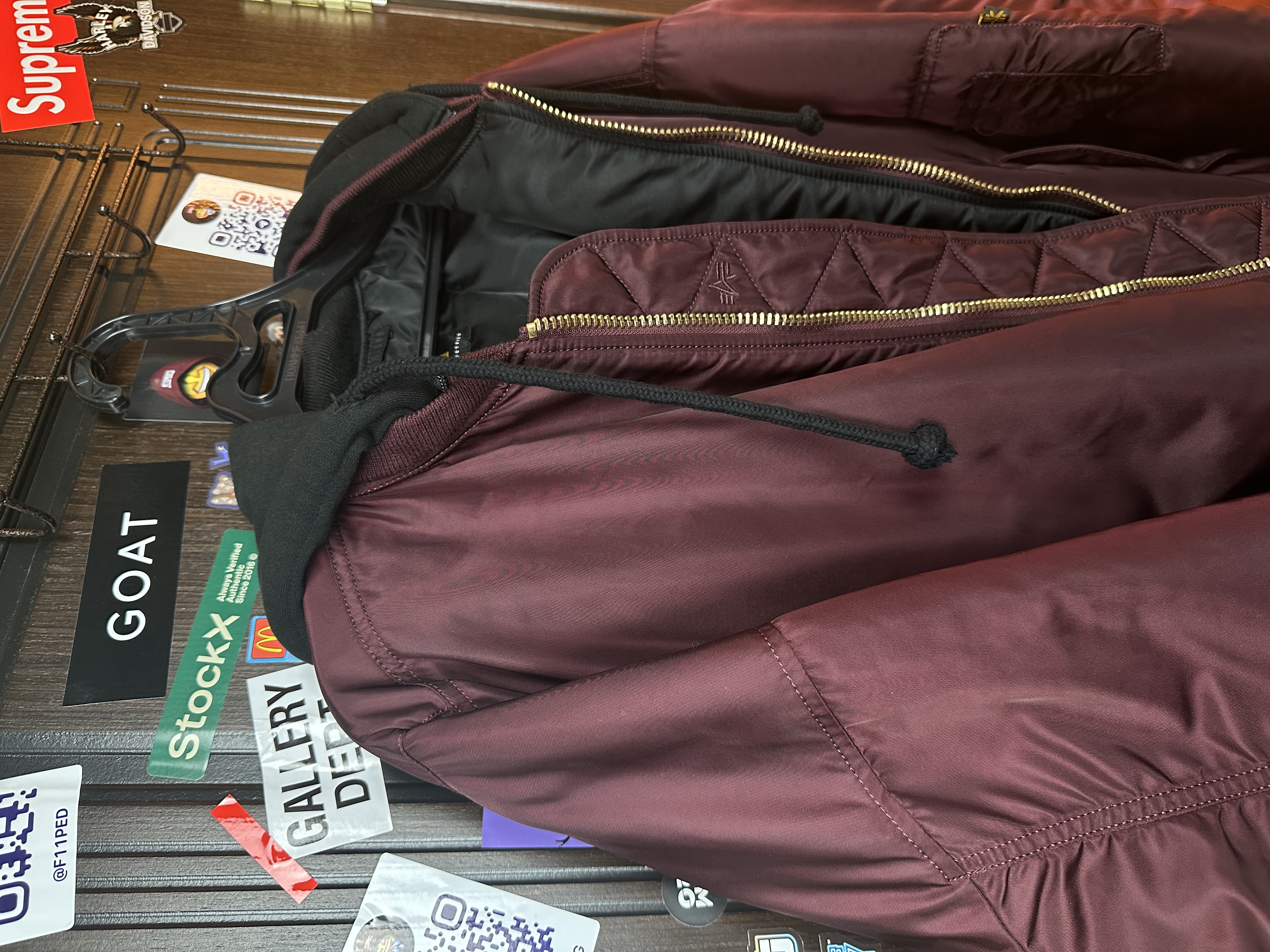 Vetements Burgundy Bomber Emoji XS