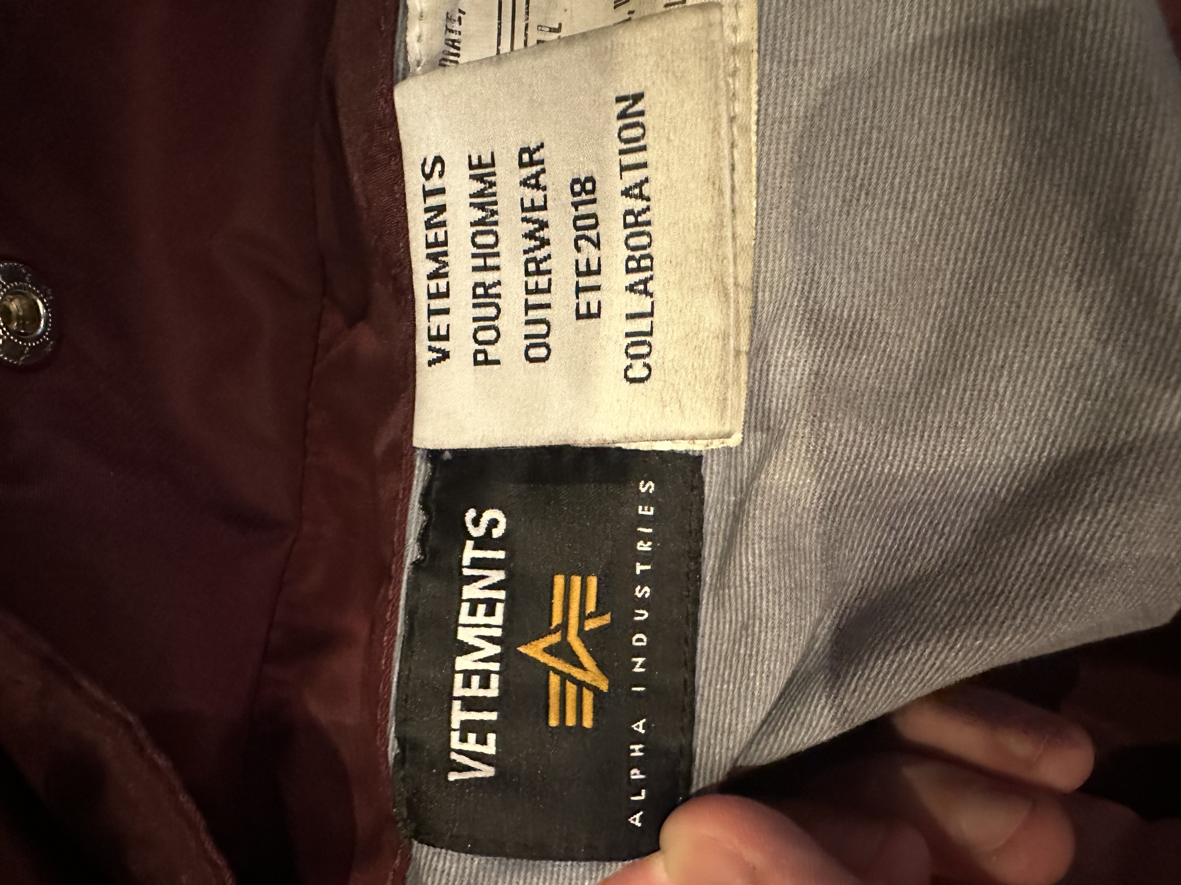 Vetements Burgundy Bomber Emoji XS